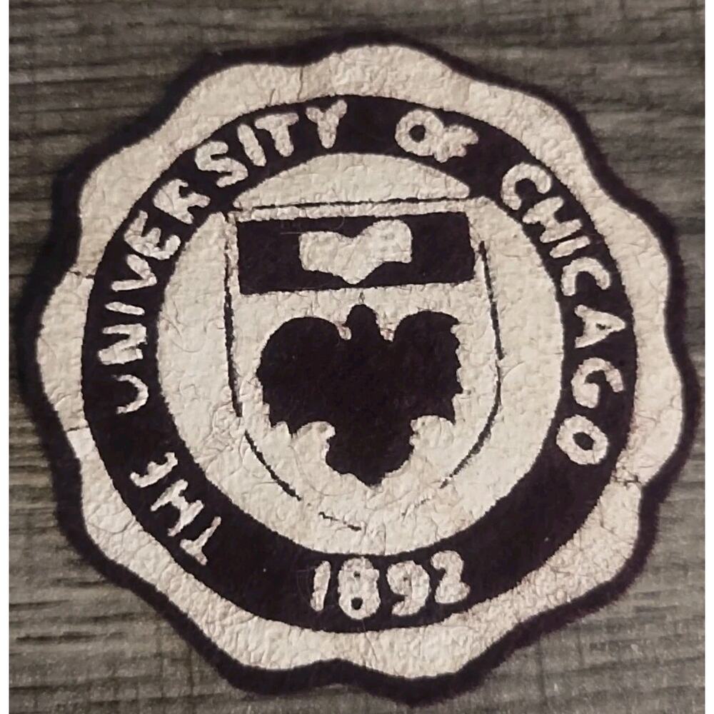 Vintage University Of Chicago Maroons 1892 Circle Logo Seal Felt Patch 2.5"